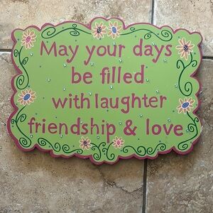 Green Decorative Wall Sign with Inspirational Quote